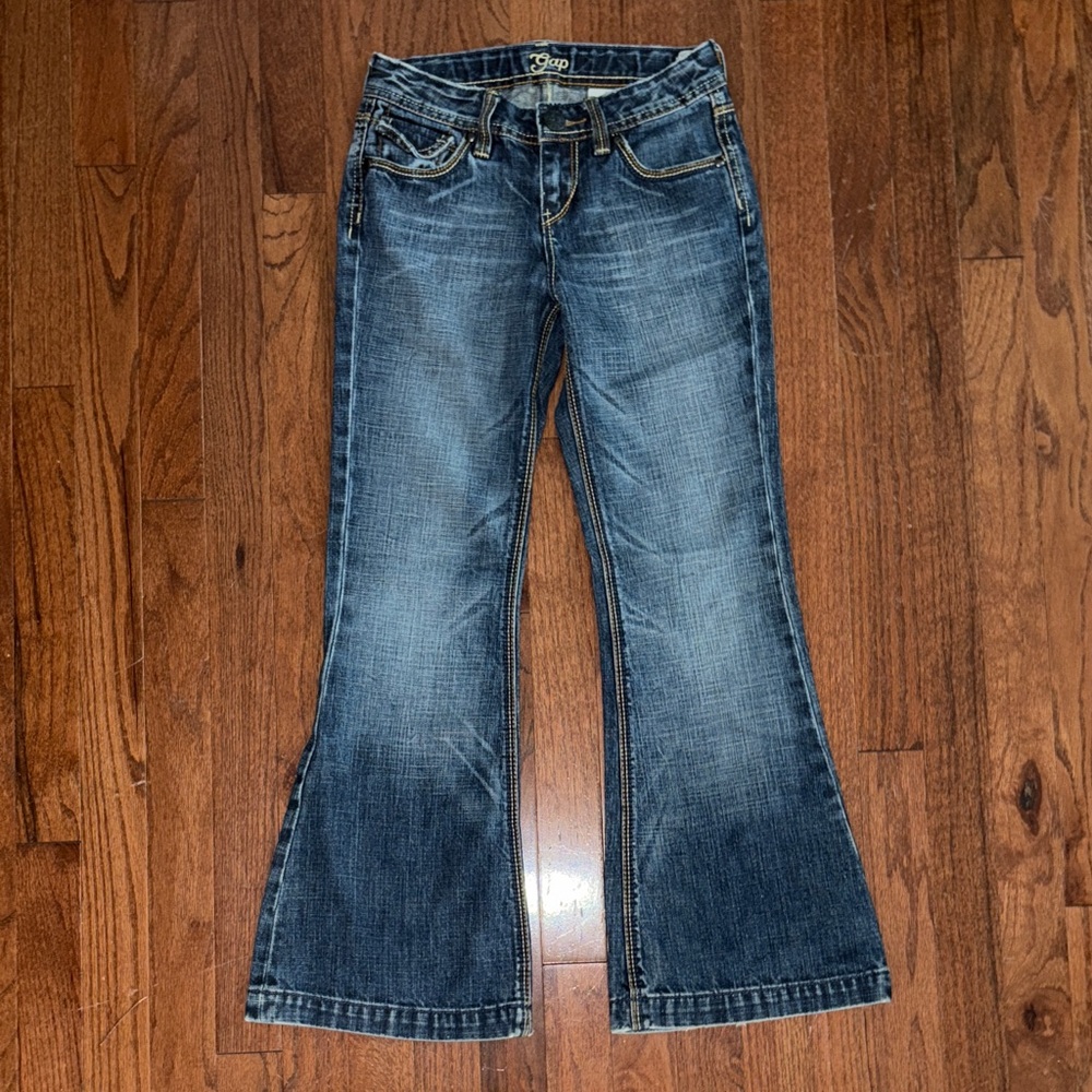 Gap kids Vintage 2006 Long and Lean Denim Flare Jeans Size 10
